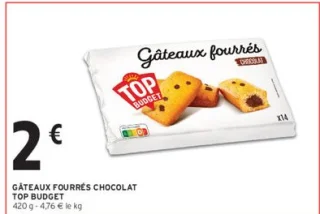 Gâteaux fourrés chocolat Top Budget