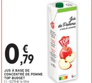 Jus à base de concentré de pomme Top Budget