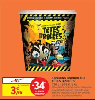 Bonbons Horror Mix Têtes Brûlées