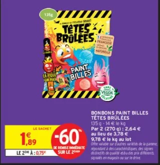 Bonbons Paint Billes Têtes Brûlées
