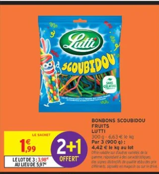 Bonbons Scoubidou Fruits Lutti