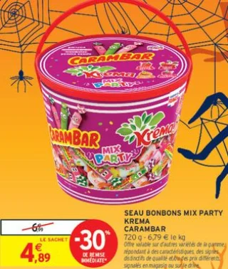 SEAU BONBONS MIX PARTY KREMA CARAMBAR