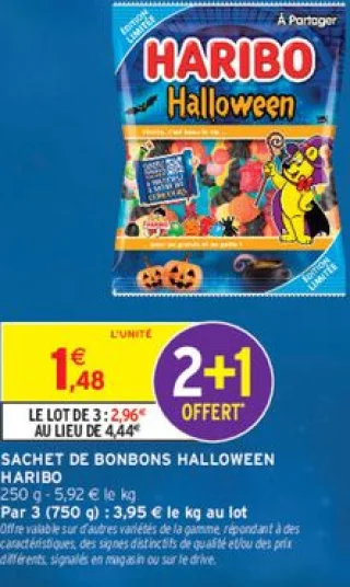 Sachet de bonbons Halloween Haribo