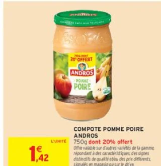 COMPOTE POMME POIRE ANDROS