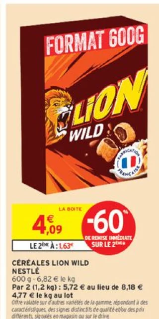 CÉRÉALES LION WILD NESTLÉ
