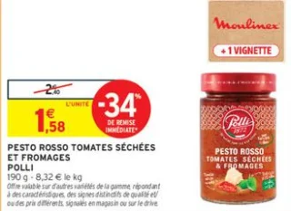 Pesto rosso tomates séchées et fromages Polli