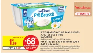 P'tit Brassé Nature sans sucres ajoutés dès 6 mois Naturnes