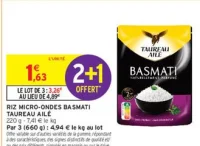 Riz micro-ondes Basmati Taureau Ailé