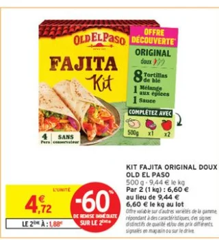 Kit fajita original doux Old El Paso