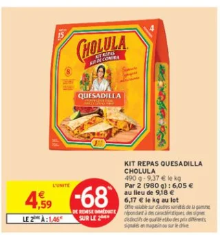 Kit repas quesadilla Cholula