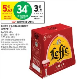 Bière d'Abbaye Ruby Leffe 5.00% vol.