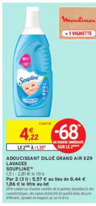ADOUCISSANT DILUÉ GRAND AIR X29 LAVAGES SOUPLINE