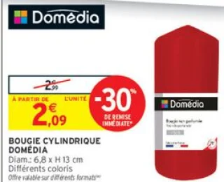 BOUGIE CYLINDRIQUE DOMÉDIA