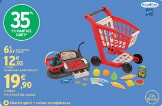 Chariot garni + caisse enregistreuse Écoiffier