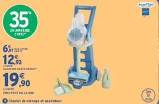 Chariot de ménage et aspirateur Écoiffier
