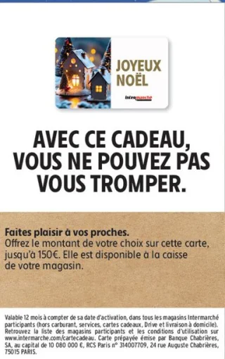 Carte cadeau Intermarché Joyeux Noël