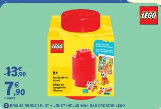 Brique ronde 1 plot + jouet inclus mini bag Creator LEGO