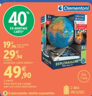 Exploraglobe réalité augmentée Clementoni