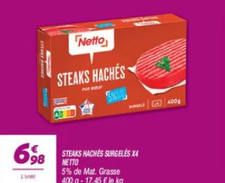 Steaks hachés surgelés x4 