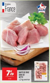 Sauté de porc sans os 