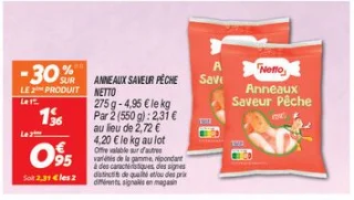 Anneaux saveur pêche 