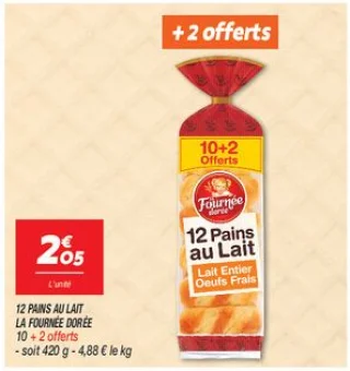 12 pains au lait 