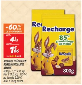 Recharge préparation boisson chocolatée