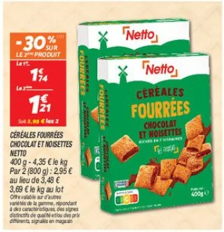 Céréales fourrées chocolat et noisettes