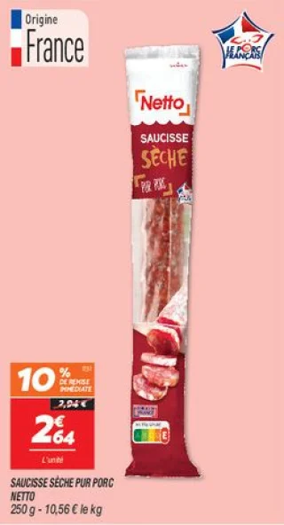Saucisse sèche pur porc 