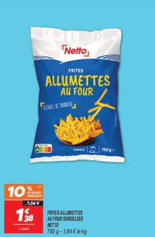 Frites allumettes au four surgelées