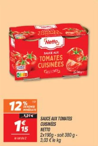 Sauce aux tomates cuisinées 