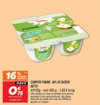 Compote pomme -30% de sucres
