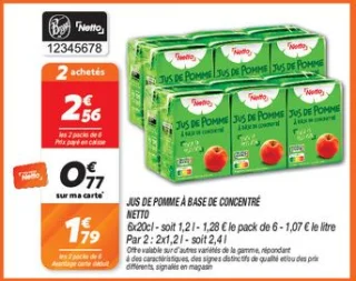 Jus de pomme à base de concentré