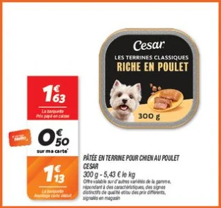 Pâtée en terrine pour chien au poulet