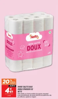 Papier toilette doux double épaisseur x32 