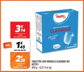Tablettes lave-vaisselle classique x45 