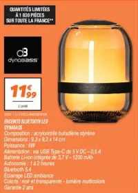 Enceinte bluetooth led 
