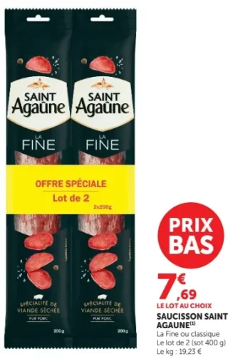 Saucisson Saint Agaune La Fine ou classique