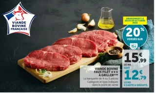 Viande bovine faux filet à griller ***