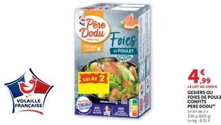Gésiers ou foies de poulet confits Père Dodu