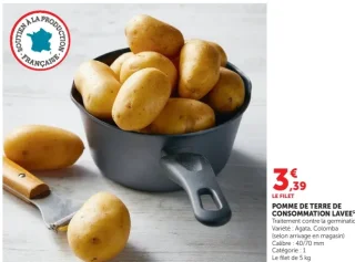 Pomme de terre de consommation lavée