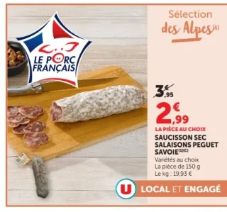 Saucisson sec salaisons Peguet Savoie