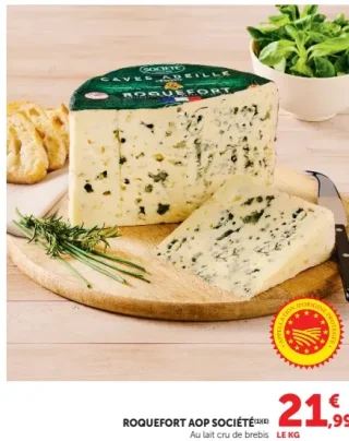 Roquefort AOP Société au lait cru de brebis