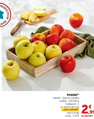 Pomme Gala ou Golden