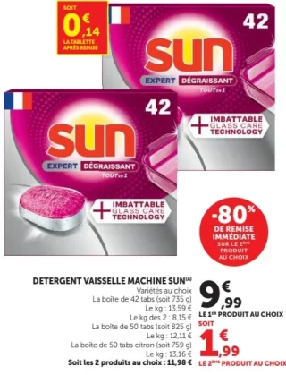 Détergent vaisselle machine Sun
