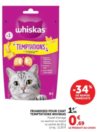 Friandises pour chat Temptations Whiskas