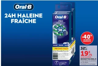 Brossettes Oral-B Cross-Action ou sensitive ou 3D White
