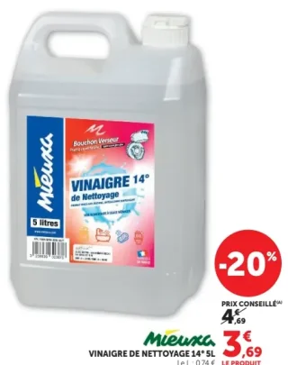 Vinaigre de nettoyage 14° Mieuxa 5L