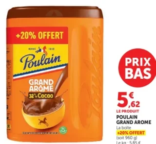 Cacao en poudre Poulain Grand Arôme