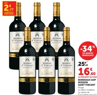 Vin rouge ou blanc moelleux Bordeaux AOP Mission Saint Vincent